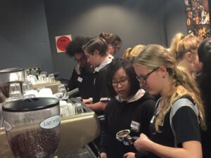 Glebe youth learning how to make coffee's at barrista training