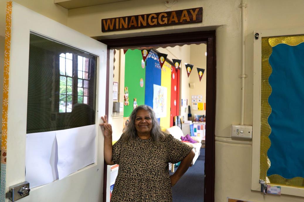 Aunty Wendy helped to advocate for the Winanggaay program to receive a dedicated space in the school. Photograph: Sarah Goff-Tunks