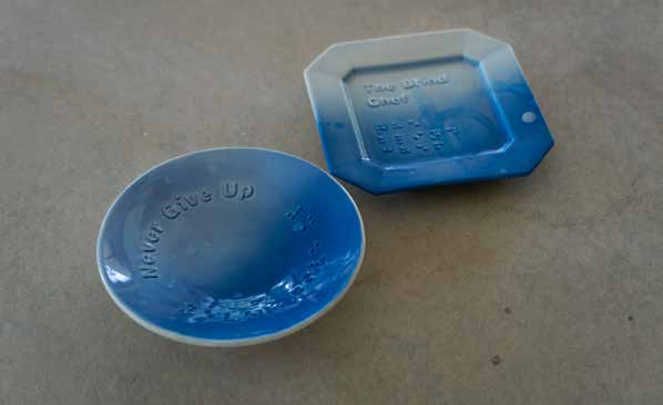 Braille tableware created by Kirsty. Photograph: Sarah Goff-Tunks