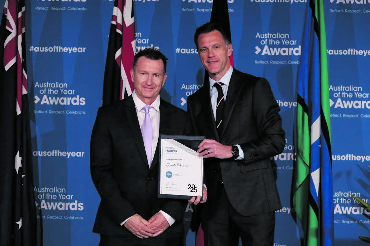 Claude was honoured as an Australian of the Year finalist by NSW Premier Chris Minns in November 2023. Photo: supplied